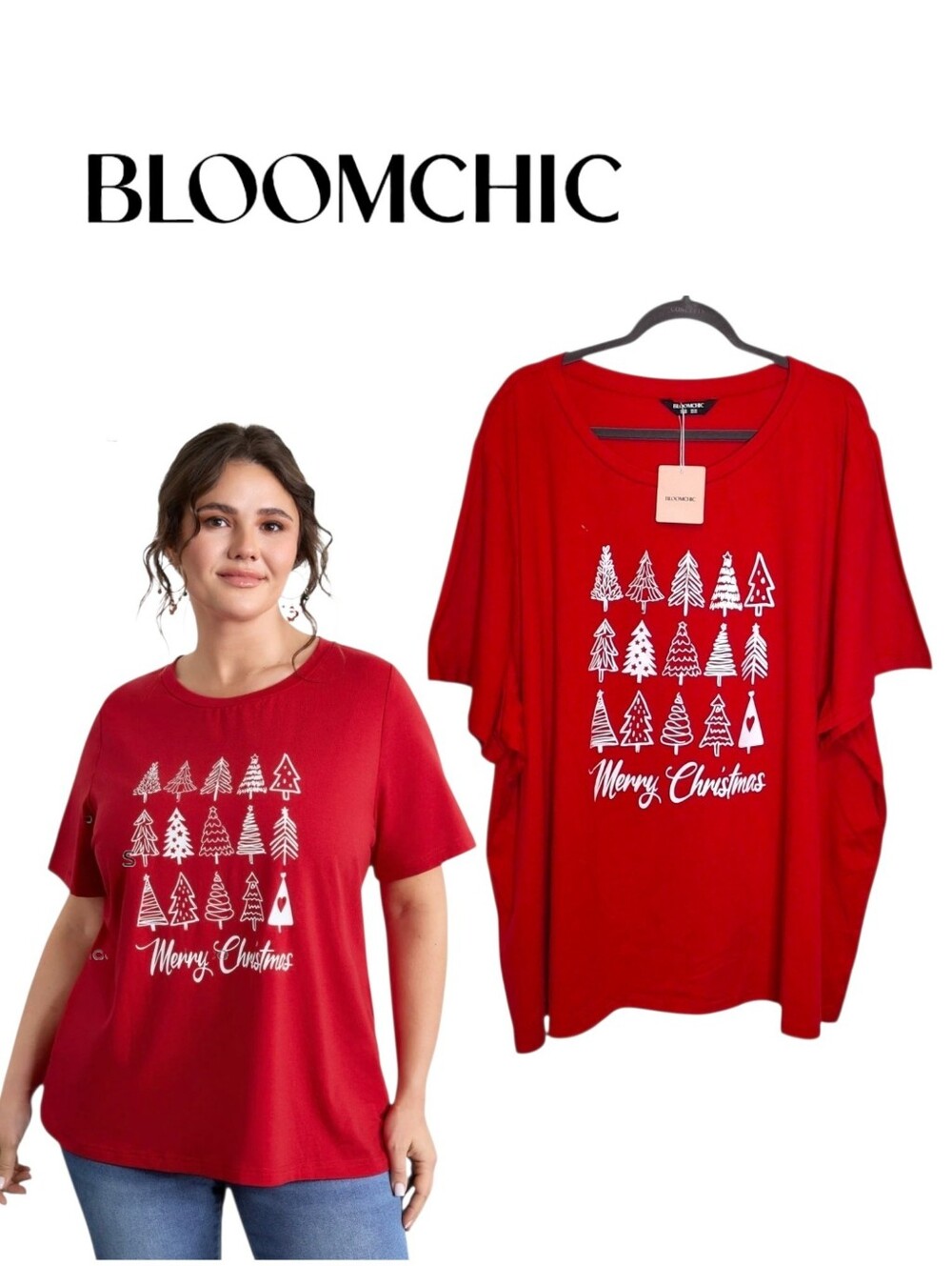 NWT BloomChic Merry Christmas Tee Sz 30 6X